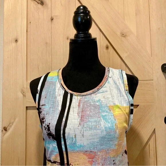Rachel Roy Abstract Print Maxi Dress - Black and Multicolor Lined Size Medium - Picture 3 of 16